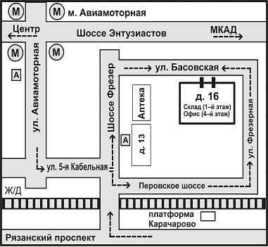 Схема проезда к московскому представительству на ул.Басовской